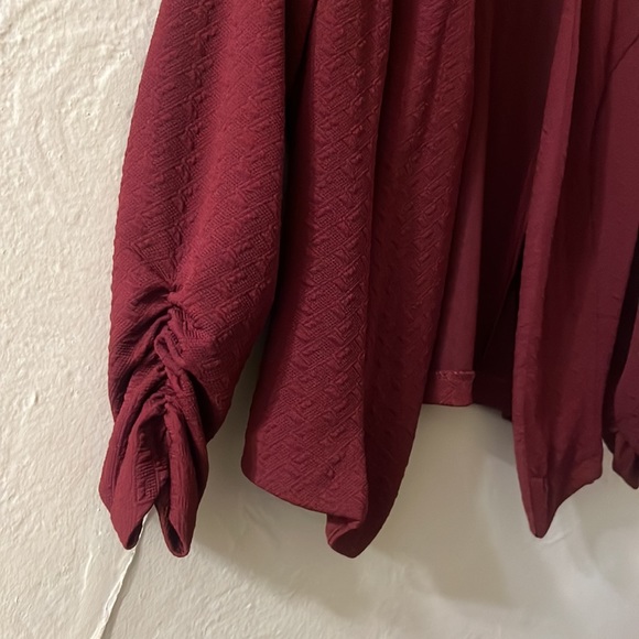 Dark red stretchy blazer - Picture 3 of 6